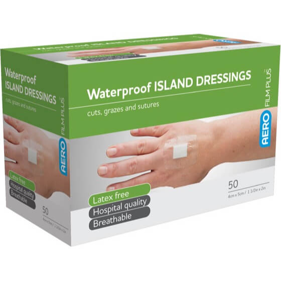 AEROFILM PLUS Waterproof Island Dressing 6 x 7cm - Box of 50 - Product showcase image 1 at LFA First Response