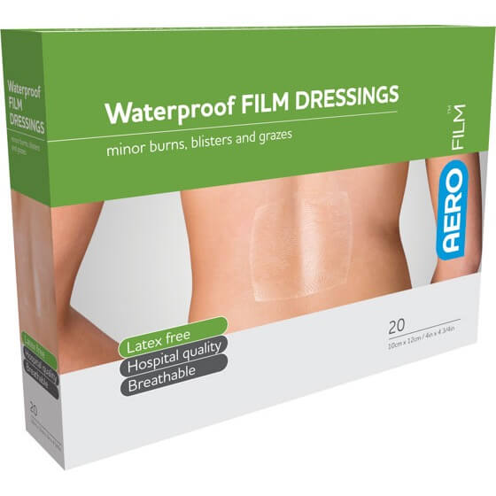 AEROFILM PLUS Waterproof Island Dressing 10 x 12cm - Box 20 - Product showcase image 1 at LFA First Response