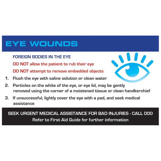 Eye Care First Aid Card - Product showcase image 1 at LFA First Response