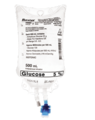 Glucose IV Solution 5% 500ml - Product showcase image 1 at LFA First Response