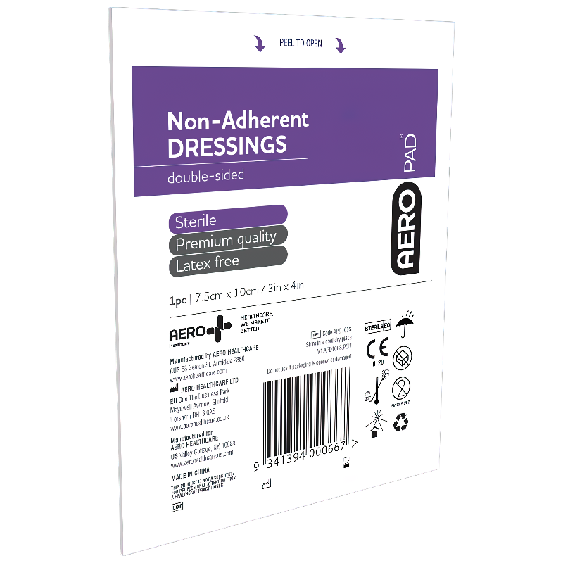 Aeropad Non Adherent Dressing 10 x 7.5cm Individual - Product showcase image 1 at LFA First Response