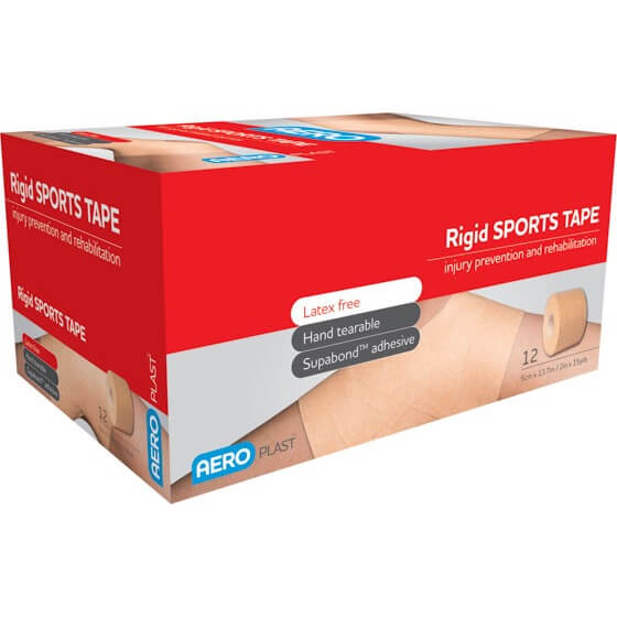 Aeroplast Rigid Sports Tape 50mm Box 12 - Product showcase image 1 at LFA First Response