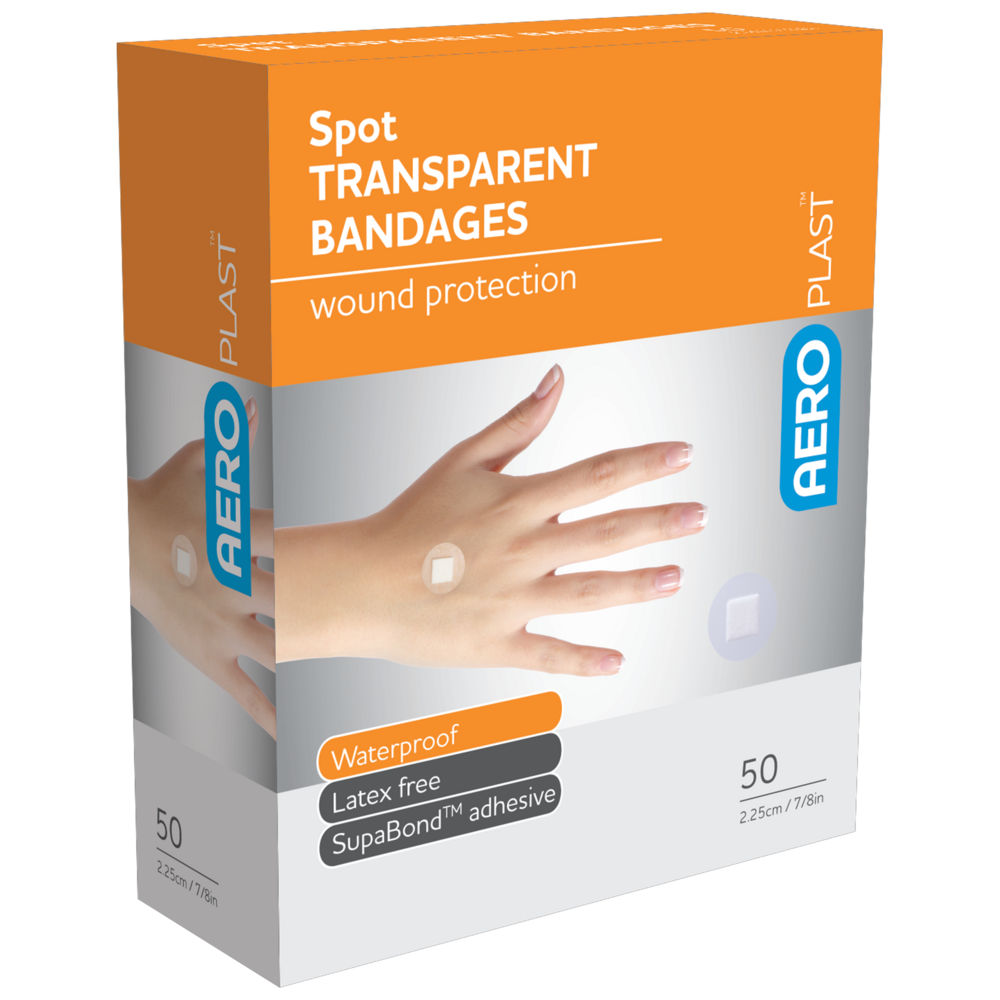Transparent Spot Dressings - Box of 50 - Product showcase image 1 at LFA First Response