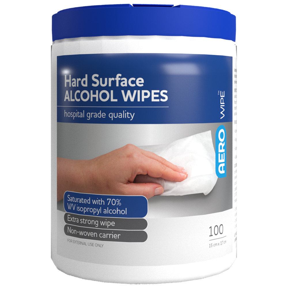 Hard Surface Disinfectant Wipes - Tubs of 100 - Carton of 24 - Product showcase image 1 at LFA First Response