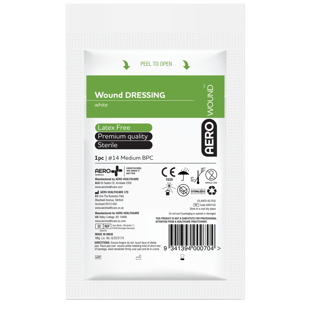 Aerowound Wound Dressing 12 x 12cm Bag 12 - Product showcase image 1 at LFA First Response
