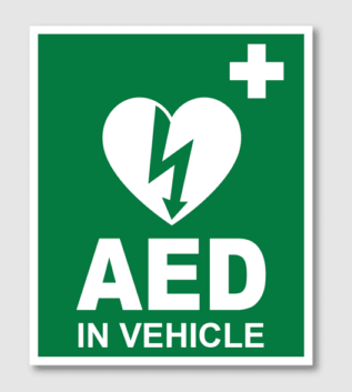 Vehicle AED Sticker - Product showcase image 1 at LFA First Response