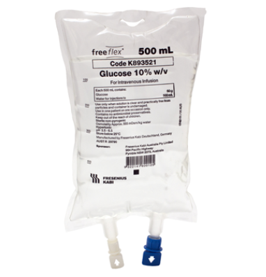 Glucose IV 10% 500ml - Product showcase image 1 at LFA First Response