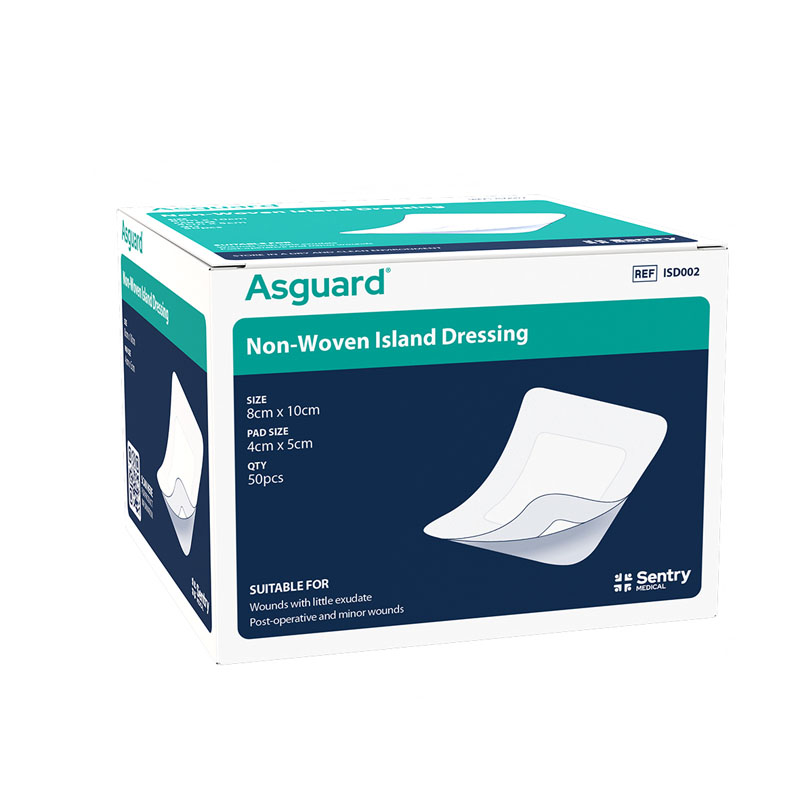 AsGUARD Flex + Non-Woven Island Dressing 8cm x 10cm - Box of 50 - Product showcase image 1 at LFA First Response