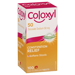 Coloxyl 50mg Tablets - Bottle of 100 - Product showcase image 1 at LFA First Response