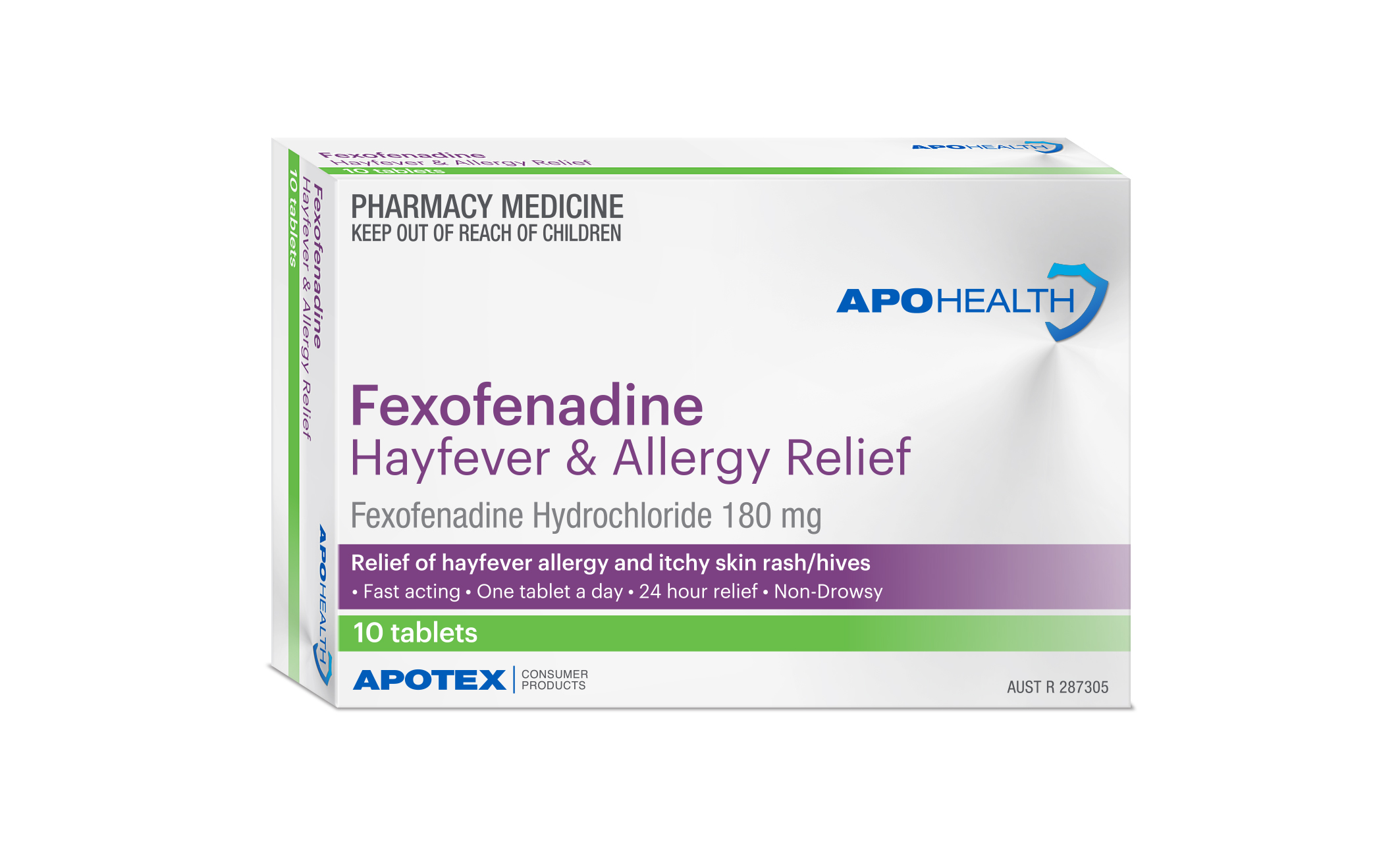 ApoHealth Fexofenadine 180mg Tablets - Box of 10 - Product showcase image 1 at LFA First Response