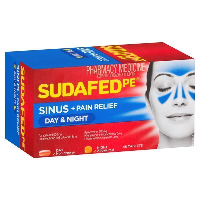 Sudafed PE Sinus Day & Night Tablets - Box of 48 - Product showcase image 1 at LFA First Response