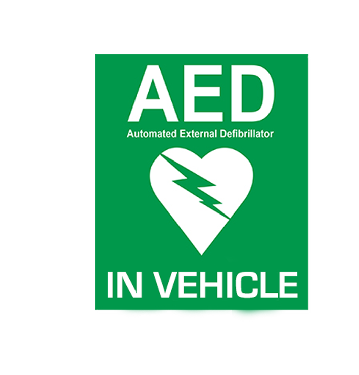 AED In Vehicle Sticker (Inside Stick) - Product showcase image 1 at LFA First Response