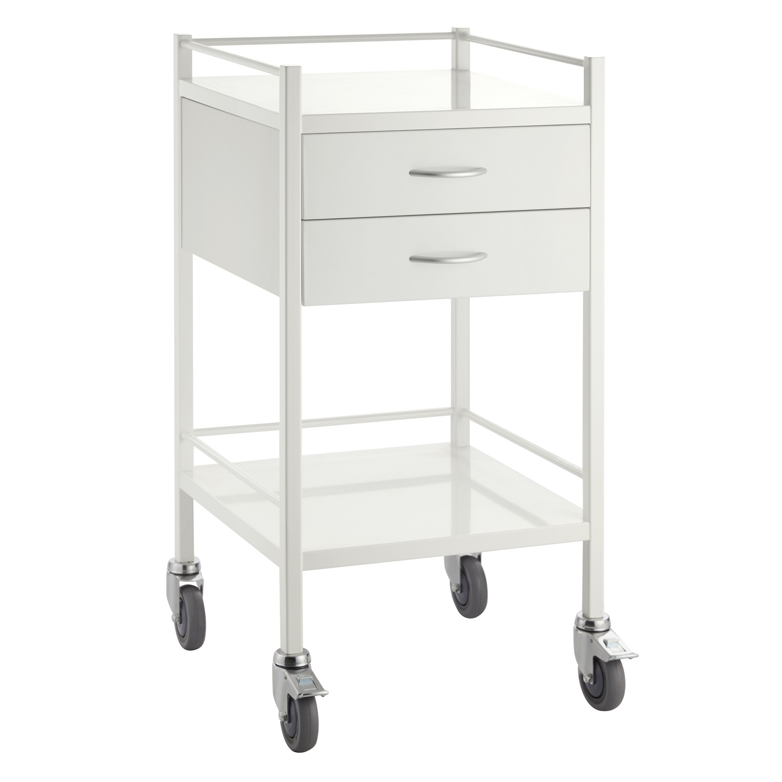 Powder Coated Stainless Steel Trolley Single - 2 Drawer - 500 x 500 x 967 - Product showcase image 1 at LFA First Response