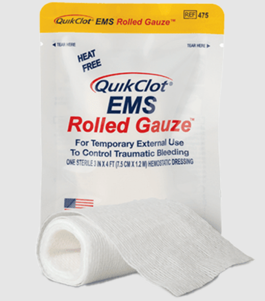 QUIKCLOT Haemostatic EMS Roll 7.5cm x 1.2M - Product showcase image 1 at LFA First Response