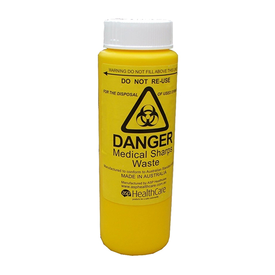 Sharps Disposal Container 250mL - Product showcase image 1 at LFA First Response