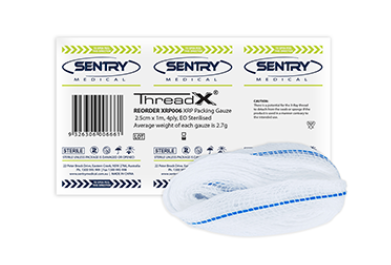TheadX Packing Gauze 2.5cm x 1m - Individual - Product showcase image 1 at LFA First Response