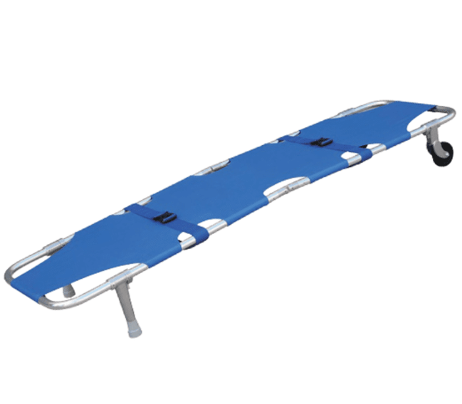 Alloy Emergency Foldaway Stretcher w/ Wheels - 1850mm x 515mm x 210mm - Product showcase image 1 at LFA First Response