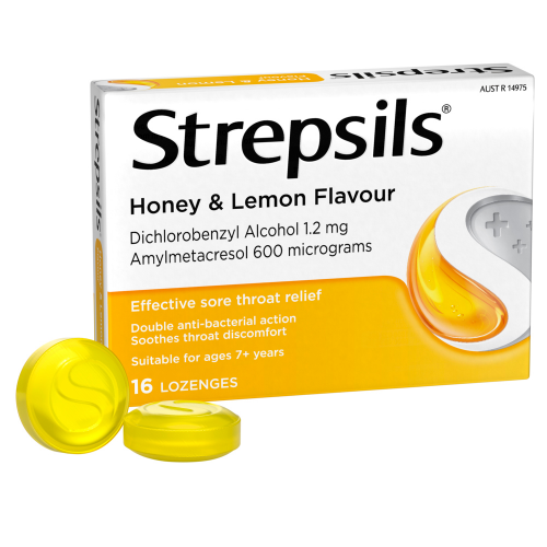 Strepsils Lozenges Honey & Lemon - Box of 16 - Product showcase image 1 at LFA First Response