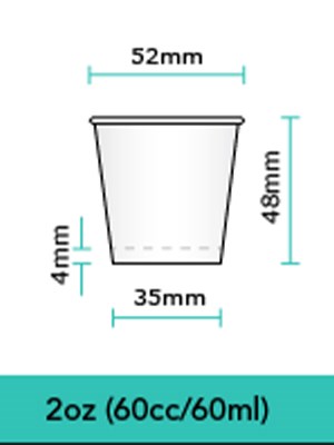 Disposable 60ml Paper Medicine Cup - Pack of 50 - Product showcase image 2 at LFA First Response